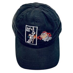 Vtg 1997 Looney Tunes Stamp Collection Snap Back Cap Taz Bugs Bunny